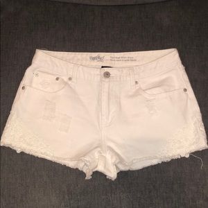 White Jean Shorts